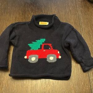 Clauce navy Christmas’s rollneck sweater 2t